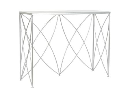 Console DKD Home Decor White Silver Metal Marble 100 x 33 x 78 cm Fashion