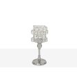 Candleholder Romimex Silver Metal Glass 12 x 28 x 12 cm Wineglass Fashion