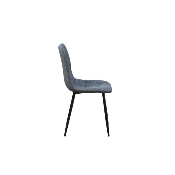 Chair Romimex Black Grey Metal Cloth MDF Wood 53 x 89 x 43 cm For Discount