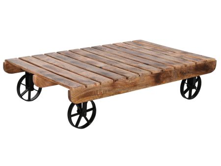 Centre Table Home ESPRIT Black Natural Metal Mango wood 130 x 80 x 32 cm Online