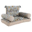 Garden sofa DKD Home Decor Blue Beige 90 x 55 x 18 cm For Cheap