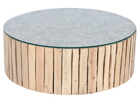 Centre Table Home ESPRIT Natural Crystal Eucalyptus wood 90 x 90 x 30 cm For Sale