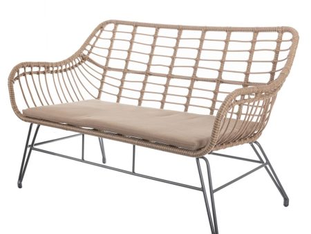 Garden sofa Ariki 121 x 62 x 76 cm synthetic rattan Steel Graphite For Cheap