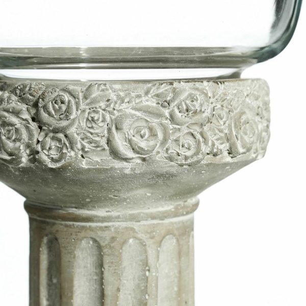 Candleholder 17,5 x 17,5 x 29,5 cm Crystal Grey Cement Online now