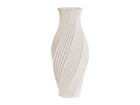 Vase Home ESPRIT White Stoneware Modern 16 x 16 x 40 cm Online Sale