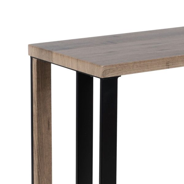 Console Black Natural Iron MDF Wood 110 x 30 x 75 cm Online now