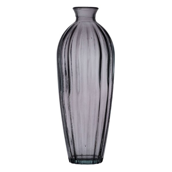 Vase Grey recycled glass 12 x 12 x 29 cm For Discount