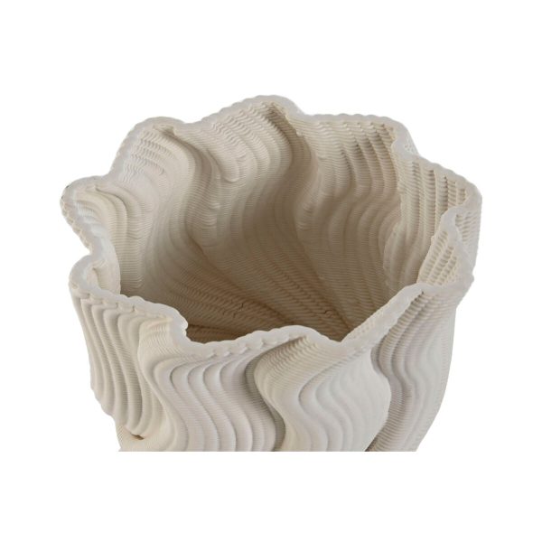 Vase Home ESPRIT White Stoneware Modern 14 x 14 x 19 cm on Sale