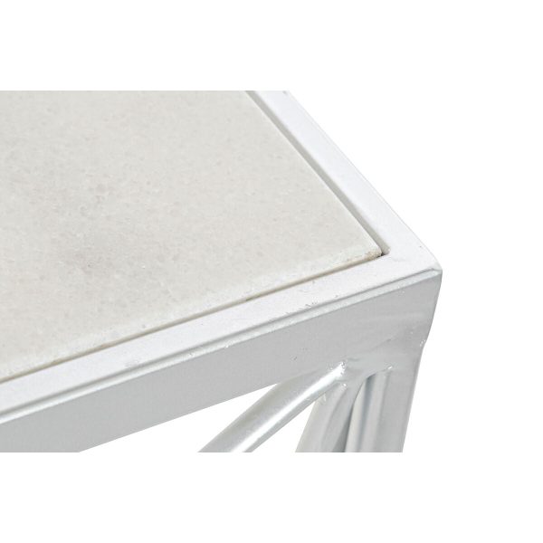 Console DKD Home Decor White Silver Metal Marble 100 x 33 x 78 cm Fashion