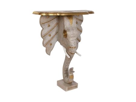 Console DKD Home Decor Elephant White Grey Golden Brass Mango wood 80 x 30 x 96 cm Online Sale