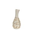 Vase Romimex Champagne Ceramic 12 x 27 x 12 cm Hot on Sale