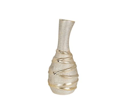 Vase Romimex Champagne Ceramic 12 x 27 x 12 cm Hot on Sale