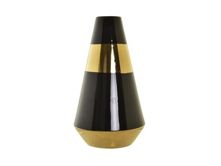 Vase DKD Home Decor Porcelain Golden Bicoloured Modern (19 x 19 x 35 cm) on Sale