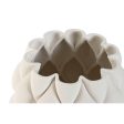 Vase Home ESPRIT White Ceramic Stoneware Modern 23 x 23 x 25 cm For Sale