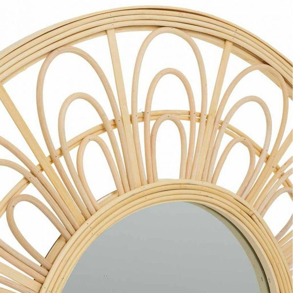 Wall mirror Alexandra House Living Natural Bamboo Rattan 55 x 2 x 55 cm Sale