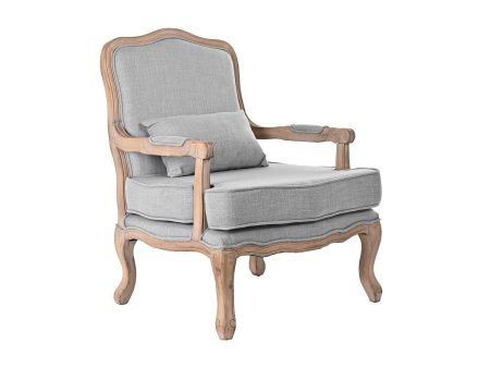 Armchair DKD Home Decor 66 x 66 x 94 cm Natural Wood Light grey on Sale