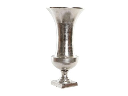 Vase Home ESPRIT Silver Aluminium Modern Wineglass 24 x 24 x 49 cm Online now