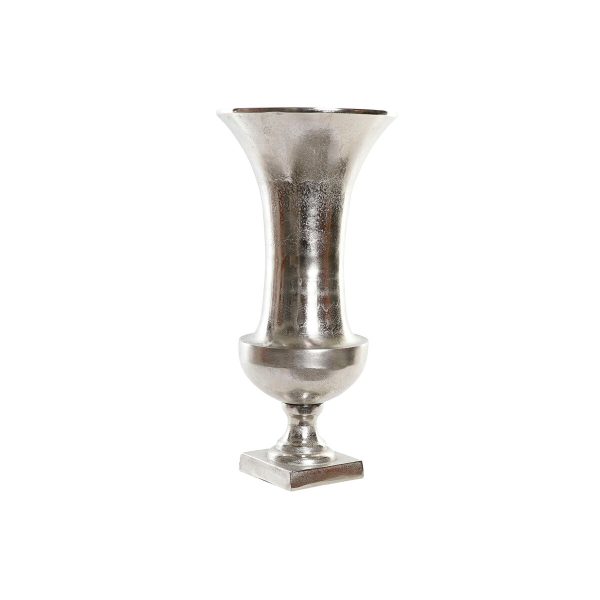 Vase Home ESPRIT Silver Aluminium Modern Wineglass 24 x 24 x 49 cm Online now