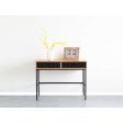 Console Romimex Black Natural Metal MDF Wood 107 x 47 x 28 cm Fashion