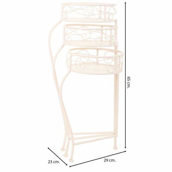 Flower Pot Stand Alexandra House Living White Metal Iron 34 x 76 x 40 cm Online