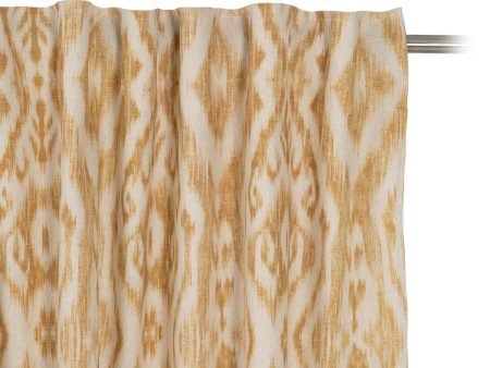 Curtain White Mustard Printed 140 x 270 cm For Cheap