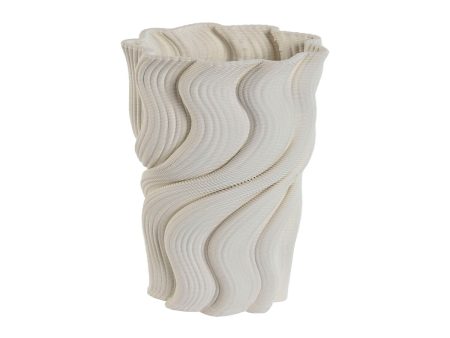 Vase Home ESPRIT White Stoneware Modern 14 x 14 x 19 cm on Sale