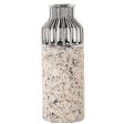 Vase Alexandra House Living Silver Granite Ceramic 12 x 12 x 32 cm For Sale