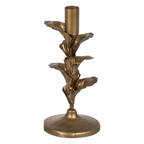 Candleholder Golden Iron 9,5 x 9,5 x 21 cm Cheap