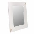 Wall mirror Alexandra House Living White Glass MDF Wood 2 x 90 x 70 cm For Cheap