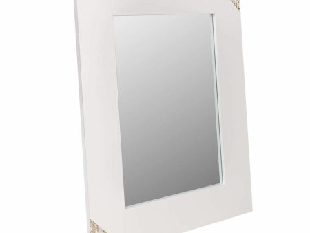 Wall mirror Alexandra House Living White Glass MDF Wood 2 x 90 x 70 cm For Cheap