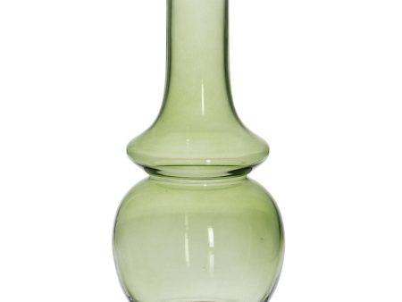 Vase Green Crystal 12,5 x 12,5 x 26 cm Sale