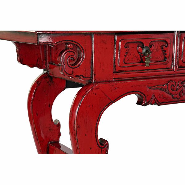 Console DKD Home Decor Red Metal Elm wood (135 x 37 x 89 cm) Fashion