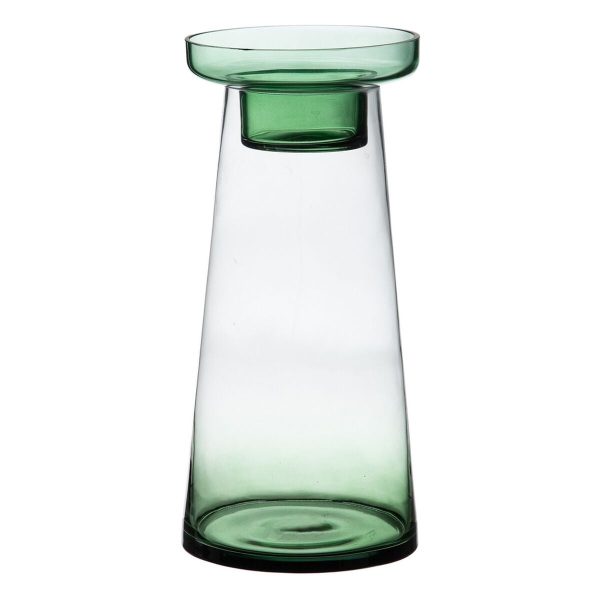 Candleholder 16,5 x 16,5 x 35 cm Green Glass Online Sale