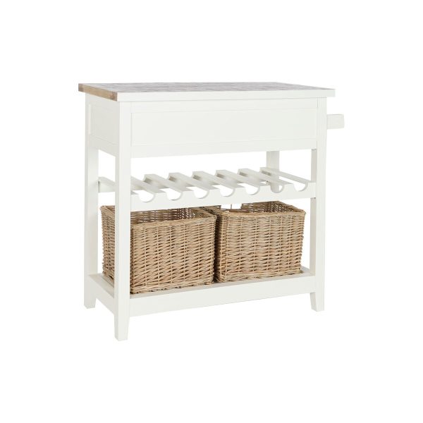 Console DKD Home Decor Beige wicker Paolownia wood 88 x 38 x 80 cm Hot on Sale