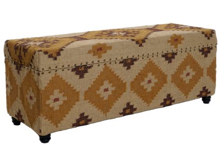 Chest Home ESPRIT Beige Mustard Cotton 120 x 40 x 45 cm Online Hot Sale