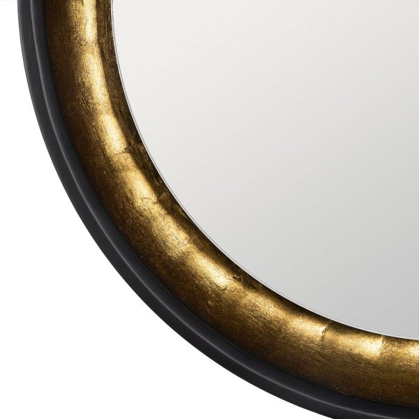 Wall mirror Black Golden 90 x 9 x 90 cm For Sale