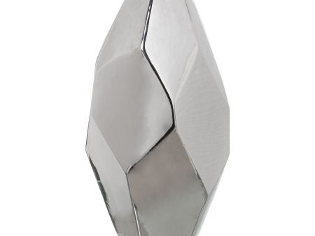 Vase Alexandra House Living Silver Ceramic 19 x 19 x 39 cm Online Hot Sale