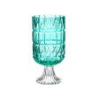 Vase Engraving Turquoise Crystal 13 x 26,5 x 13 cm (6 Units) Fashion