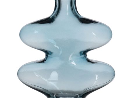 Vase Blue Crystal 18 x 7,5 x 21,5 cm Hot on Sale