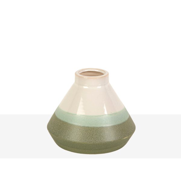 Vase Romimex Green Cream Ceramic 16 x 13 x 16 cm For Cheap