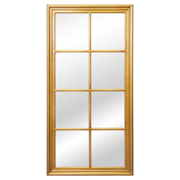 Wall mirror Alexandra House Living Golden Window Rectangular Sale