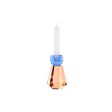 Candleholder DKD Home Decor Blue Amber Bicoloured Crystal 7 x 7 x 12 cm Online