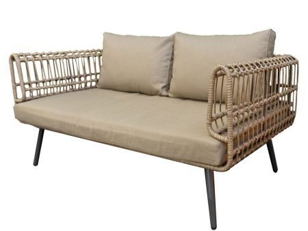 2-Seater Sofa Ariki Steel Rattan synthetic rattan 161 x 84 x 67 cm Hot on Sale