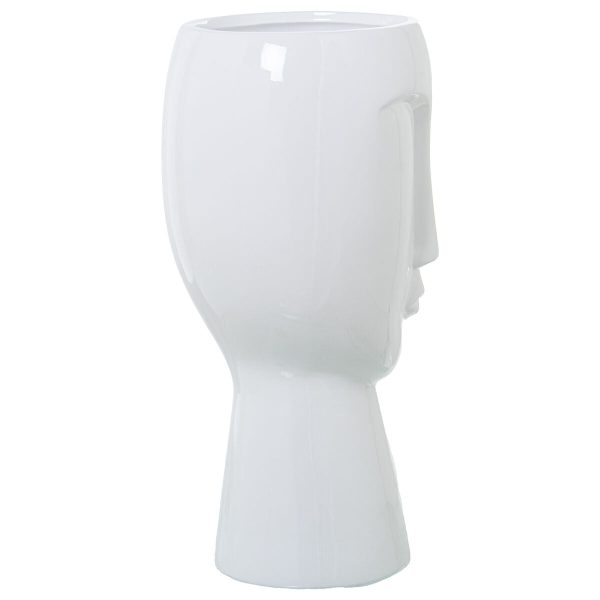 Vase Alexandra House Living White Ceramic Shiny Face 22 x 22 x 47 cm Online now