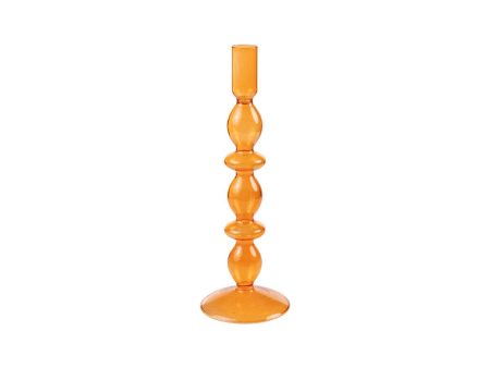 Candleholder Romimex Orange Glass 9 x 27 x 9 cm Supply