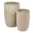 Vase Cream Ceramic 52 x 52 x 80 cm (2 Units) Sale