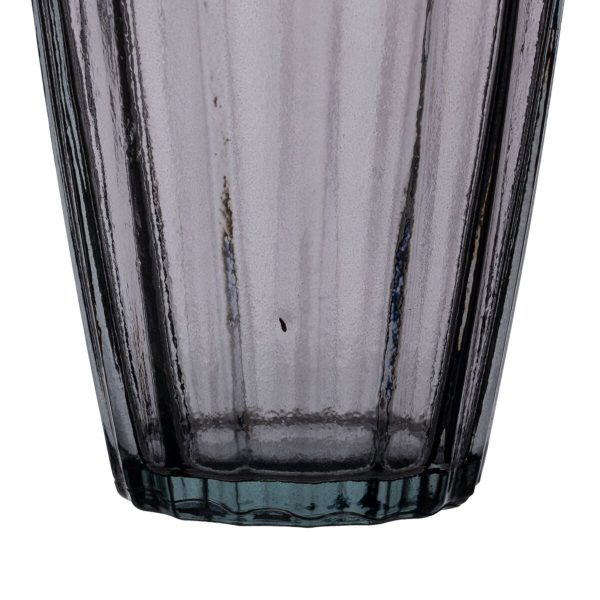 Vase Grey recycled glass 12 x 12 x 29 cm For Discount