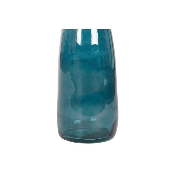 Vase DKD Home Decor 18 x 18 x 80 cm Blue Tempered Glass Online