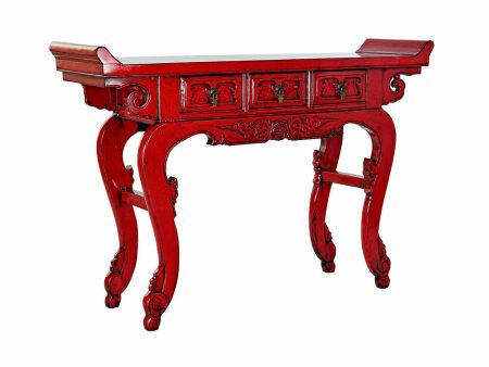 Console DKD Home Decor Red Metal Elm wood (135 x 37 x 89 cm) Fashion