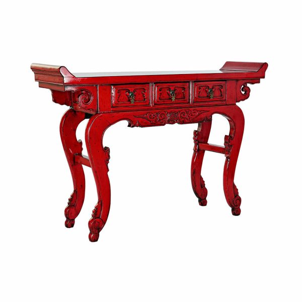 Console DKD Home Decor Red Metal Elm wood (135 x 37 x 89 cm) Fashion